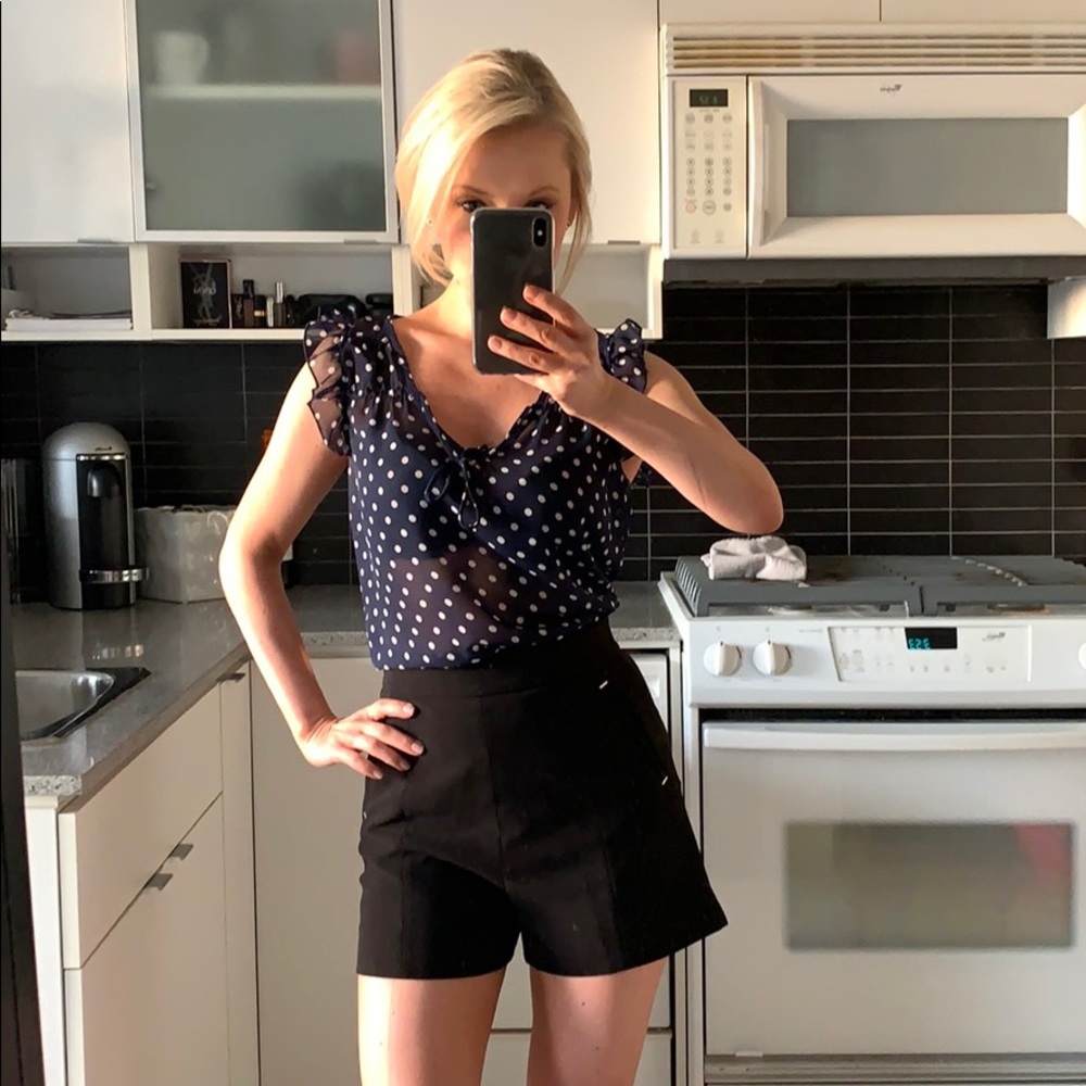 Sheer polka dot blouse